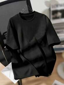 Oversize Streetwear Style T-Shirt For Men And Women In Black Cotton Mesh - 黑色 - 查看 2