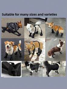 终极防水狗靴 - 四季皆宜、防滑、保暖、反光的宠物鞋，配有可调节带子、可机洗和安全扣闭合 - 非常适合小型到超大型犬种的户外探险 - 黑色 - 查看 6