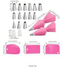 21 Piezas/set Herramientas Para Decorar Pasteles Utensilios De Horneado Molde Para Pasteles - Rosa - Ver 7