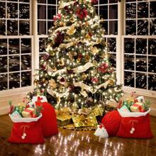 Christmas Velvet Santa Claus Bag With Drawstring, Oversized Velvet Santa Claus Gift Bag, Christmas Toy Bag, Holiday Party Supplies Storage Bag, Santa Claus Gift Toy (Red) - Multicolor - View 9