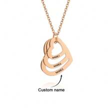 Colier personalizat din oțel inoxidabil gravat, 1-4 buc, colier cu nume, pandantiv cu inimă multistrat, farmec, plăcuță de nume pentru femei, bijuterii, ornament de sărbători, cadouri pentru prietenă, colier elegant personalizat, cadouri aniversare, cadouri de familie, cadouri de Paște, cadouri de Ziua Mamei, cadou de Ziua Femeii, coliere personalizate gravate la modă, ținută vintage