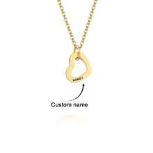 Personalized Stainless Steel Engraved 1-4 Pcs Name Necklace Custom Name Multilayer Heart Pendant Necklace Charm Women's Name Plate Jewelry Holiday Ornament Gifts For Girlfriend,Valentine's Day Gifts Birthday Gifts Mother's Day Gifts