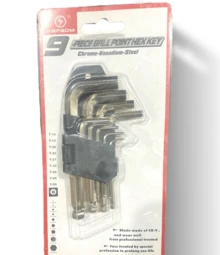 Jogo de Chave Torx Curta 9 Peças Aço Cromo Vanadium T10 A T50