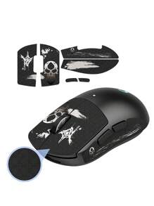 1 bandă de prindere anti-alunecare GPW, bandă de prindere pentru mouse GPW de prima și a doua generație, design tip schelet imprimat, bandă de prindere netedă pentru mouse-ul wireless pentru sporturi electronice