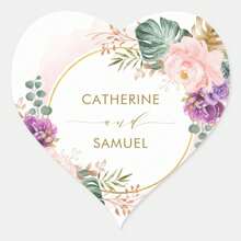 Gepersonaliseerde bloemenstickers voor bruiloften - Aanpasbare labels om namen en data toe te voegen aan bedankjes, uitnodigingen en geschenkdozen, perfect om een uniek tintje te creëren op uw grote dag