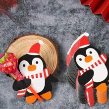 50 piezas Tarjetas de papel de Navidad, Tarjetas de papel con dibujos de Papá Noel, Tarjetas de papel con piruleta, Bolsas de regalo con pingüinos y muñecos de nieve, Decoración para fiesta de Año Nuevo, Fiesta de cumpleaños, Decoración de regalo, Tarjetas para insertar en decoración de fiesta, Decoración de Año Nuevo 2026