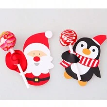 50 piezas Tarjetas de papel de Navidad, Tarjetas de papel con dibujos de Papá Noel, Tarjetas de papel con piruleta, Bolsas de regalo con pingüinos y muñecos de nieve, Decoración para fiesta de Año Nuevo, Fiesta de cumpleaños, Decoración de regalo, Tarjetas para insertar en decoración de fiesta, Decoración de Año Nuevo 2026