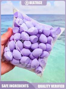 [5pcs/10pcs/20pcs/30pcs/50pcs/100pcs] Makeup Sponge, Mini Makeup Sponge, Multi-Functional Powder Puff, Water Drop Shaped Mini Makeup Sponge, Suitable For Facial Setting, Makeup Powder Puff, Concealer Puff, Loose Powder Puff And Mini Finger Puff. For Makeup Beginners, Soft & Skin-Friendly, Latex-Free Sponge And Puff, Suitable For All Skin Types, Blush, Foundation, Moisturizer And Powder Puff, Dry And Wet Powder Puff. Makeup Sponge And Puff Convenient For Travel And Carry, For Liquid And Cream Cosmetics, Face Moist Use And Dry Use Makeup Sponge Mixed - Purple - View 1