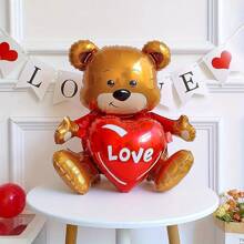 35 件心形和泰迪熊铝箔气球套装，情人节、生日、结婚纪念日、订婚、派对活动装饰 - 紅色 - 查看 6