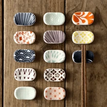 3/4/5pcs Random Style Ceramic Spoon Rest, Oval And Minimalist Design, Chopstick Holder, Kitchen Utensil Storage Box, Dining Table Decor Tray - Multicolor - View 1