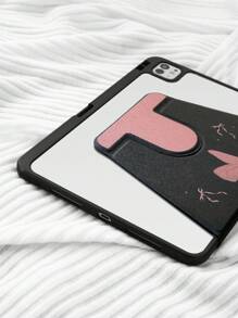 1 件精美黑蝴蝶 720 旋转保护套，带笔槽，亚克力透明水晶后盖，防摔外壳，兼容 iPad，支持睡眠/唤醒 - 彩色 - 查看 6