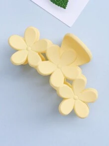 5/1 件纯色花朵爪发夹，哑光简约设计装饰发爪夹，甜美可爱的发饰 - 彩色 - 查看 12