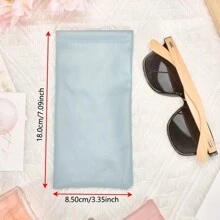 1 件迷你便携式自动关闭防刮皮革纹理金箔眼镜/太阳镜盒