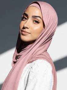 Conjunto de 2 piezas de hiyab y gorro interior, unicolor, tela modal suave y transpirable, 1 gorro hiyab sencillo + 1 bufanda modal delgada, apropiado para un uso diario modesto