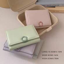 全新可爱短款钱包 适合闺蜜生日 2024 设计时尚迷你三折卡包 圣诞礼物 感恩节 Y2K 粉色女士礼物 - 粉色 - 查看 5