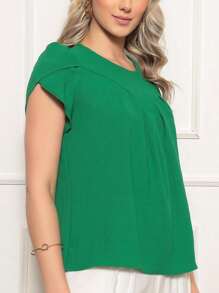 DUNA T-SHIRT WITH PRINCESS SLEEVES AND DETAIL ON THE FRONT - 綠色 - 查看 3