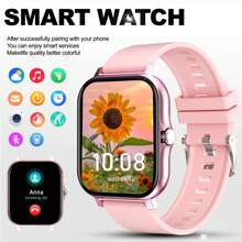 Smartwatch Bluetooth Call, Message Alert, Weather Forecast, Custom Dial, Compatible With Android And Ios - Pink - View 2