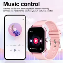 Smartwatch Bluetooth Call, Message Alert, Weather Forecast, Custom Dial, Compatible With Android And Ios - Pink - View 6