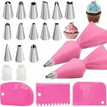 21 Piezas/set Herramientas Para Decorar Pasteles Utensilios De Horneado Molde Para Pasteles - Rosa - Ver 1