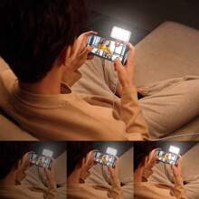 NEXOSYNTH Đèn LED selfie điều chỉnh 3 mức nhiệt độ màu, đèn selfie điện thoại sạc lại được, đèn chiếu sáng hội nghị video máy tính, đèn mini di động - Hồng - Xem 6