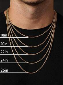 1 Pc Fashion Street Simple Style Stainless Steel Men's Chain - Yellow Gold - View 1