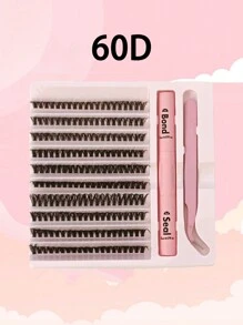 30/40/50/60/80/100D 8-16 mm D Curl Kit de extensión de pestañas con unión de pestañas y pegamento de sellado, grupos de pestañas, herramientas de maquillaje, kit de extensión de pestañas DIY para pegar pestañas,pestañas pestans extensiones de pestañas