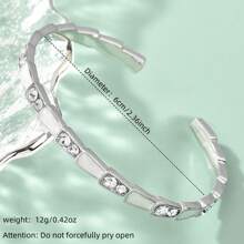 1 件女士时尚珍珠母蛇骨手链，带水钻，奢华可调节银色手镯，适合日常佩戴、办公室、户外活动、圣诞节、感恩节、情人节礼物、妈妈、母亲、母亲节、礼物