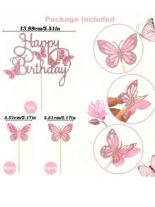 13pcs Butterfly Cake Toppers, Cupcake Toppers, Glitter Butterfly Cake Decorations Double Layers Cupcake Picks For Wedding Anniversary Birthday Party Cake Toppers Supplies