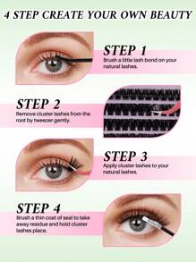 624PCS Mixed DIY Lash Extension Kit High Capacity Individual Lash Clusters 9-16MM Mixed D Curl Effect Natural Look Wispy Soft And Comfortable False Eyelashes Long-Lasting Individual Lashes Kit With Lash Bond&Seal And Tweezers And Lash Brush