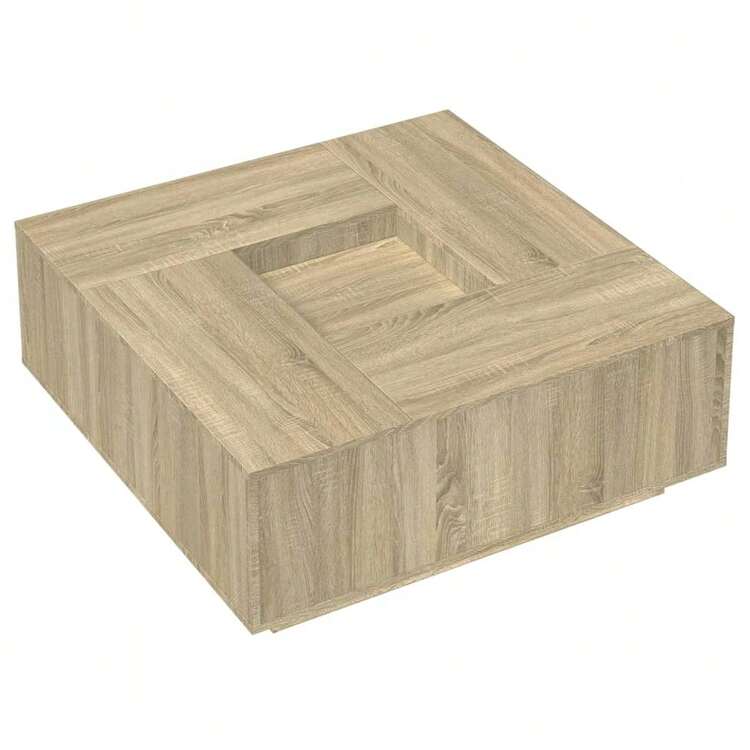 VidaXL Coffee Table Sonoma Oak 100x100x40 Cm Wood Material - 棕色 - 查看 3