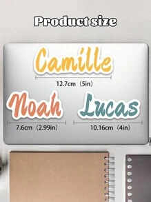 10 件定制花朵姓名贴纸，个性化彩色姓名贴纸，防水 PVC 材质印刷贴纸，定制个性化姓名贴纸，制作彩色姓名礼品贴纸，适用于笔记本电脑、水瓶、汽车头盔、儿童产品、返校防水姓名贴纸、礼品袋、派对礼物姓名贴纸，3 种款式和 3 种尺寸可供选择 - 彩色 - 查看 17