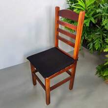 Kit Of 6 Suede Fabric Seat Cushions For Chairs - 6 Pieces In Various Colors - 黑色 - 查看 2