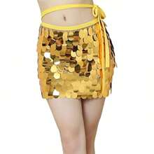 Sparkly Dot Sequin Skirt Belly Dance Wrap Skirts Night Club Costume Hip Scarf Club For Women And Girls - Multicolor - View 19