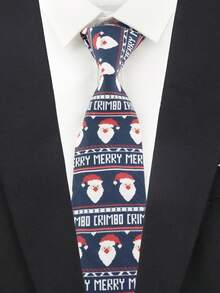 1 件男士 8 厘米圣诞限量圣诞老人/雪人/拐杖糖元素复古领带，适合圣诞派对正式服装配饰 - 藏蓝色 - 查看 1