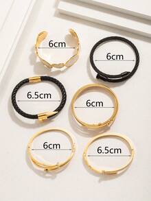 1 件优雅淑女风格油滴大心形花朵锆石手镯，时尚珠宝适合日常佩戴，送给女朋友、妻子、母亲、家人、朋友、生日、新年、周年纪念日的礼物，展现女性魅力 - 金色 - 查看 11