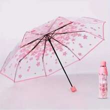 1pc Adorable Clear Foldable Umbrella - Cute & Unique Outdoor Rain Protection - Portable, Manual Operation For Effortless Style Boy Valentine Heart Valentine