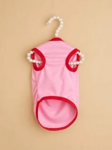 春夏款草莓印花无袖宠物背心，适合贵宾犬、比熊犬、泰迪犬等小型犬 - 粉色 - 查看 4