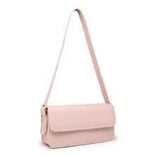 Women's Square Bag With Two Buckles Casual - Baby Pink - View 11