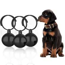 3 件装狗铃铛吊坠配件，圆形宠物项圈铃铛，用于训练狗狗，1 英寸尺寸（浅金色、玫瑰金、银色、黑色） - 金色 - 查看 11