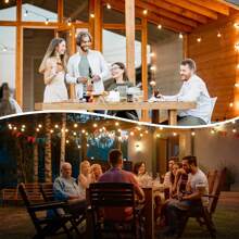 Solar String Lights, Shatterproof LED Festoon Lights For Outdoors, 3 Modes & Waterproof Garden Lights For Party, Patio, Yard, & Holiday Decor - Black - View 8