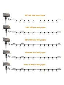 Solar String Lights, Shatterproof LED Festoon Lights For Outdoors, 3 Modes & Waterproof Garden Lights For Party, Patio, Yard, & Holiday Decor - Black - View 4