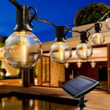Solar String Lights, Shatterproof LED Festoon Lights For Outdoors, 3 Modes & Waterproof Garden Lights For Party, Patio, Yard, & Holiday Decor - Black - View 2