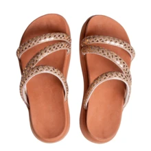 Women's Rhinestone Shiny Comfortable Flatform Sandal - 駝色 - 查看 3