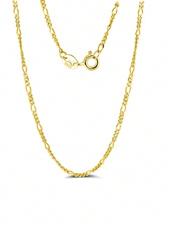 FOREVER QUEEN 925 純銀義大利實心費加羅鏈項鍊附贈禮盒男女款