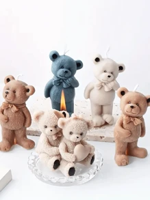 1 件硅胶熊模具用于 DIY 拥抱心形情侣熊蜡烛制作、树脂、肥皂、礼物、工艺品、家居装饰