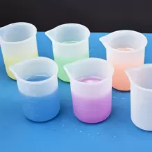 1件/4件 DIY 水晶樹脂攪拌棒 混合杯 分裝杯 量杯 消泡杯 矽膠模具製作工具，量杯 樹脂調色杯 - 白色 - 查看 9