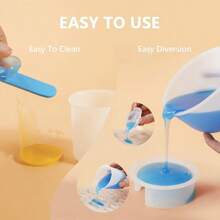 1件/4件 DIY 水晶樹脂攪拌棒 混合杯 分裝杯 量杯 消泡杯 矽膠模具製作工具，量杯 樹脂調色杯 - 白色 - 查看 7