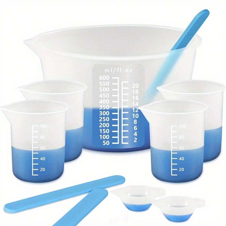 1件/4件 DIY 水晶樹脂攪拌棒 混合杯 分裝杯 量杯 消泡杯 矽膠模具製作工具,量杯 樹脂調色杯 - 白色 - 查看 1