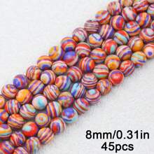 Hạt cườm nhiều màu 4/6/8/10mm dùng làm phụ kiện trang sức DIY, phong cách thời trang cho kỳ nghỉ - Hỗn hợp Malachite - Xem 10