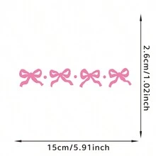 Miếng dán xe hơi hình nơ dễ thương dành cho phụ nữ - Decal vinyl chủ đề kỳ ảo, bề mặt bóng, họa tiết hoạt hình tự dán trên bề mặt kính, hình thêu, hình dạng bất đối xứng, dùng một lần, dán trên cửa sổ sau hoặc máy tính xách tay - nhiều màu - Xem 8